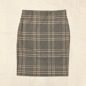 Classic Black and Cream Plaid Skirt
